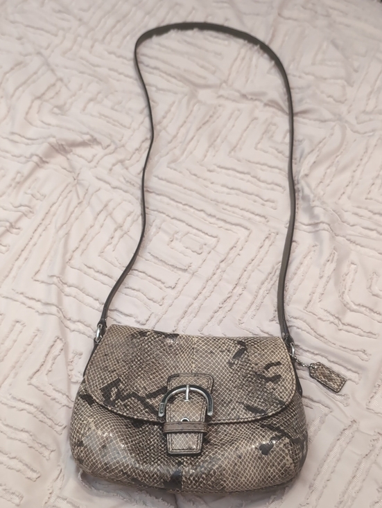 Coach Handbags - Women’s Coach Neutral Snake-Print Crossbody Bag